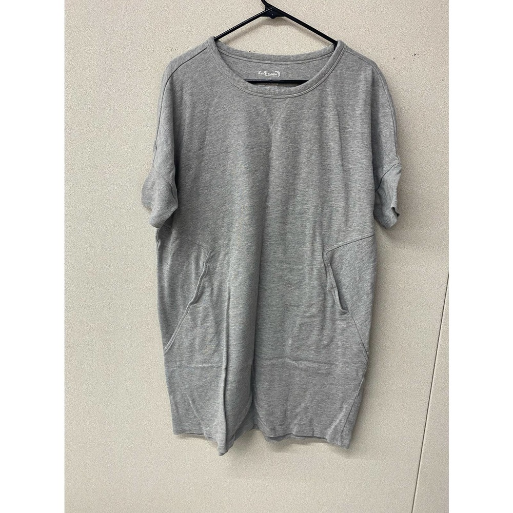 Half Moon Sweater Dress Gray Short Sleeve Size L